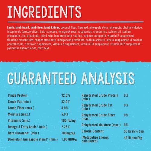 Stella & Chewy's Freeze-Dried Raw Dog Food for Immune Support - Grass-Fed Lamb - Natural Solution for Immune Defense & Overall Wellness - Premium Raw Nutrition - 13oz