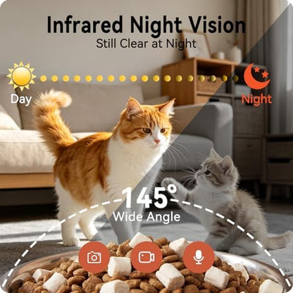 Automatic Cat Feeder with 2K Camera: 5G WiFi Automatic Dog Feeder