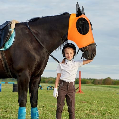 Frienda 4 Pcs Horse Fly Mask with Ear, Medium, Colorful