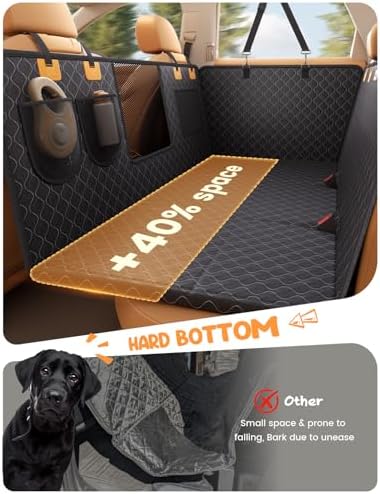 Lamicall Dog Car Seat Cover for Back Seat with Hard Bottom for Car & SUV L