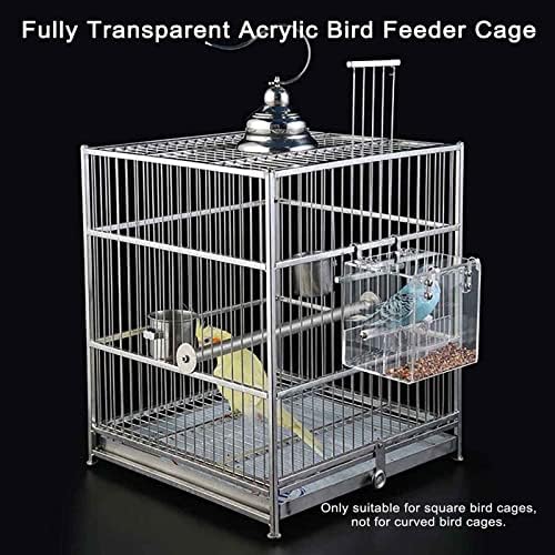 Automatic Acrylic Bird Feeder No Mess Bird Feeder Cage for Small Birds