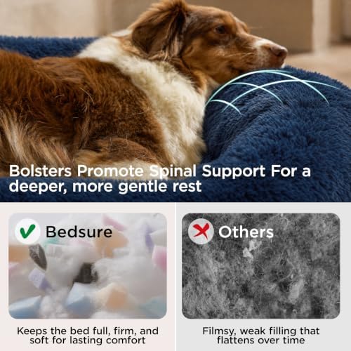 Bedsure SupportMax™ Calming Dog Beds Large Sized Dog Washable Pet Bed,36in
