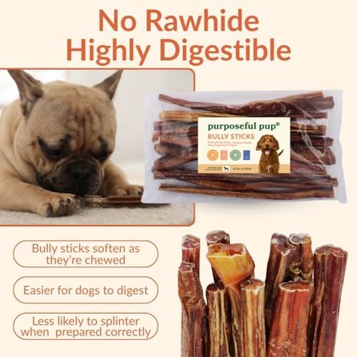 Bully Sticks for Large Dogs 12" – Single Ingredient, 10-Pack