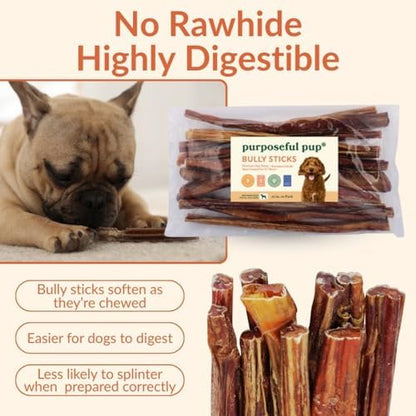Bully Sticks for Large Dogs 12" – Single Ingredient, 10-Pack
