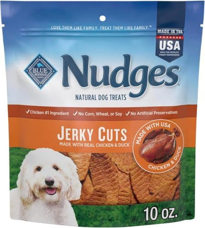 Blue Buffalo Nudges Jerky Cuts Natural Dog Treats, Duck, 10oz (Pack of 6)