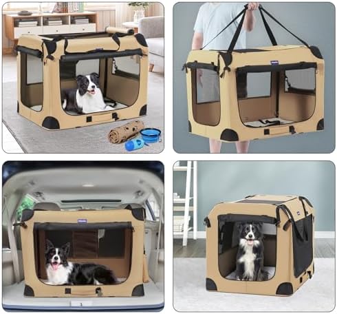 Petprsco Portable Dog Crates for Medium Dogs, 32"x23"x23" Travel Dog Crate