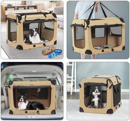 Petprsco Portable Dog Crates for Medium Dogs, 32"x23"x23" Travel Dog Crate
