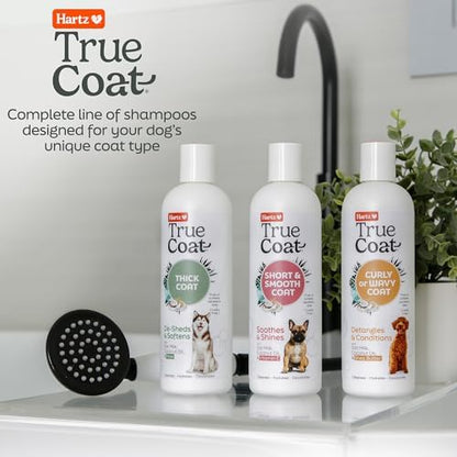 True Coat Curly or Wavy Dog Shampoo, 5 in 1 Detangles & Conditions with Oat Milk, Coconut Oil & Shea Butter, 16 oz