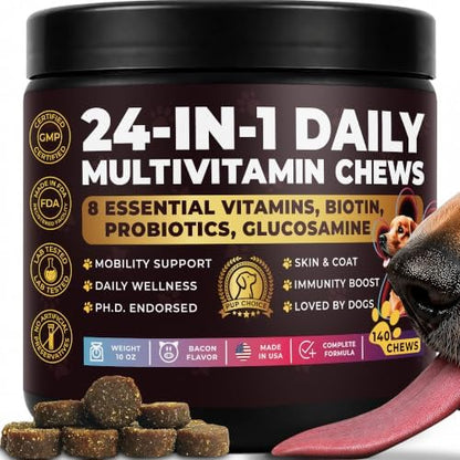 Complete Daily Dog Multivitamin, Bacon - Skin, Coat, Joint & Gut