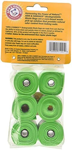 Arm & Hammer Durable Disposable Dog And Cat Waste Bags With Activated Baking Soda, 90 Dog Poop Bags, Plant-Based 9 x 14 Inches