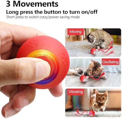 Smart Cat Ball Toy, Interactive & Rechargeable for Daily Play