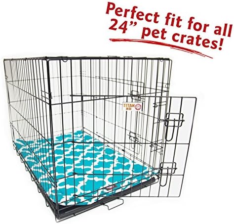 24" Trellis Teal Blue Crate Dog Bed Mat By Majestic Pet Products
