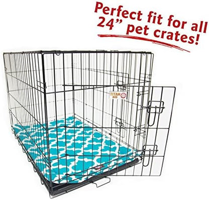 24" Trellis Teal Blue Crate Dog Bed Mat By Majestic Pet Products