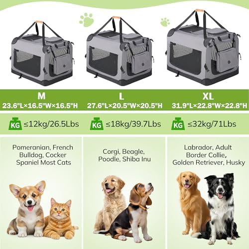 Morpilot 28-inch Portable Collapsible Dog Crate for Dogs up to 40lbs