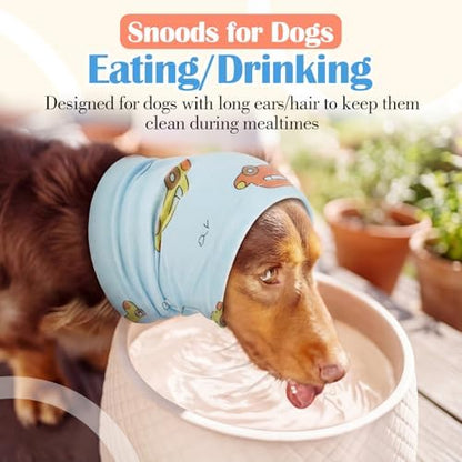 Nanaki Soft Quiet Ears for Dogs Hearing Protection Noise Cancelling-Dog Snood Ear Protector for Eating&Drinking,Dog Headband for Grooming,Ear Flap Wrap for Hematoma,Anxiety Relief, Separation,Blue,L