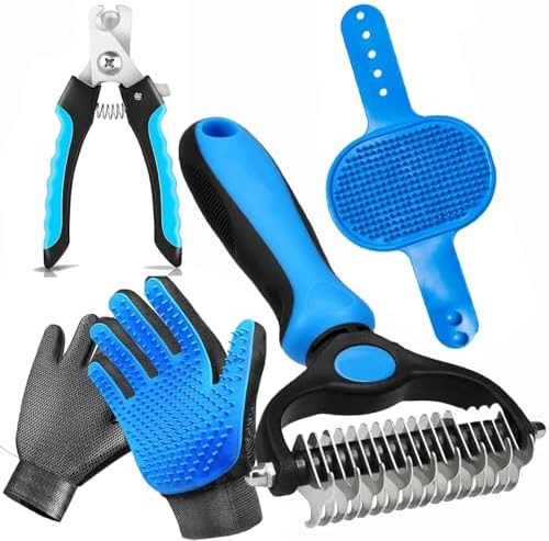 NVNAN 5-in-1 Pet Grooming Kit with Deshedding Rake