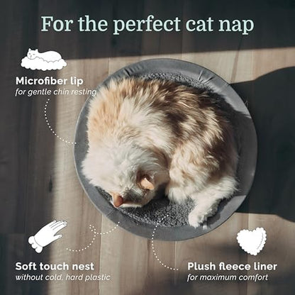 Hepper Cat Nest - Washable Cat Bed with Fleece Liner - Gray/Gray