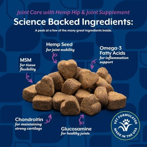 NaturVet Hip & Joint Care with Hemp Seed Supplement for Dogs, 240ct