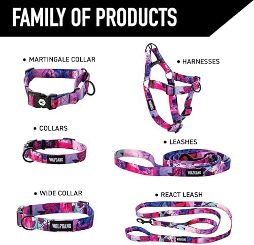 Wolfgang Heavy Duty Adjustable Dog Harness, Pull-Tested to Over 800 lbs for Walking & Training, Daydream Print, Medium