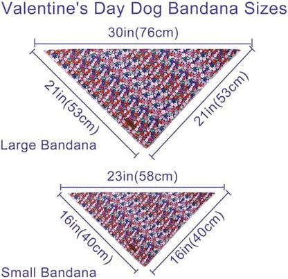 Floral Dog Bandana, UP URARA PUP Flowers Triangle Bid Scarf for Medium Large Dogs, Cotton Kerchief for Girl Boy Puppies, Cute Spring Blossom Bandana,S