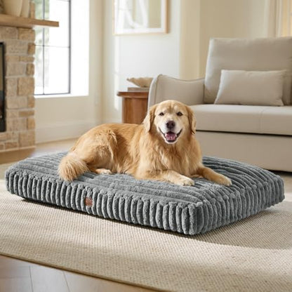 Bedsure ComfyFleece™ Fluffy Balanced Support XL Dog Bed,47x29