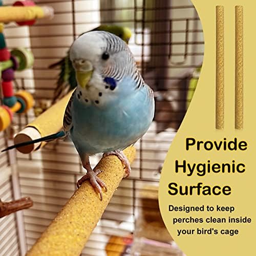 S&X Bird Perch Covers, Sand Perch Covers Sandpaper for Budgies, Canaries, Parakeets, Lovebirds and Other Small Birds (72-Pack Small 7.5" x 0.4")