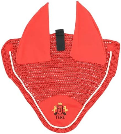 T TEKE Gorgeous Horse Ear Bonnet, 68% Viscose + 32% Acrylic Hand Crocheted mesh with Stylish Piping, Spandex Ears