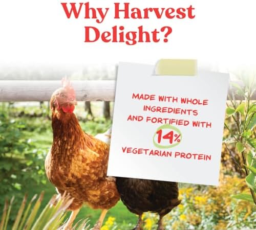 Manna Pro Harvest Delight Poultry Treat, Whole Grain & Seed Mix with Fruits & Vegetables, 14% Protein Snack for Chickens, Ducks & Mixed Flocks, 2.25 lb