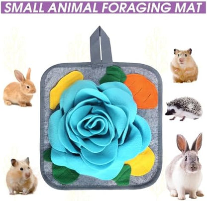 Abizoo Bunny Snuffle Mat Toy, 11.8''x11.8'', Blue