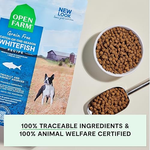 Open Farm Grain Free Dry Dog Food, Wild Caught Whitefish Kibble, 22lb Bag