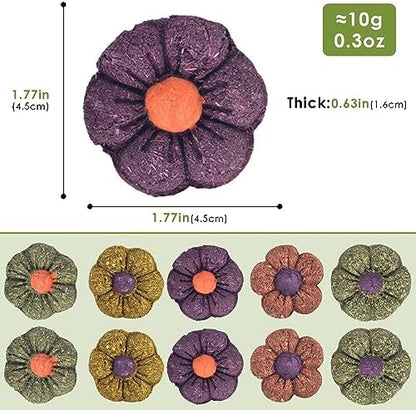 ERKOON Rabbit Chew Toys, 10PCS 1.77“ Timothy Grass Treats Small Animal Molar Toys for Guinea Pig Hamster Bunny Chinchilla Gerbil, Handmade Rabbit Chews and Treats