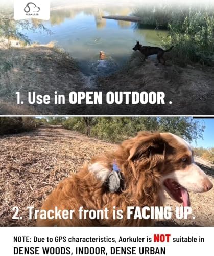 GPS Dog Tracker for 2 Dogs - Off-Grid Long Range Tracking System, No App/Cellular Required, Water-Resistant Pet Finder for Hiking & Forest Exploration (Yellow)