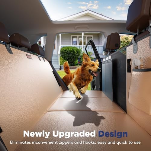 FURTIME Dog Car Seat Cover for Back Seat, PU Leather Back Seat Extender