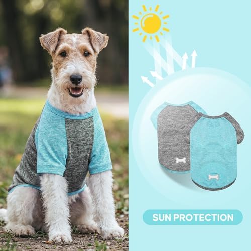 KYEESE 2Pack Dog Shirt for Small Dogs Sun Protection Tank Top with Sleeves