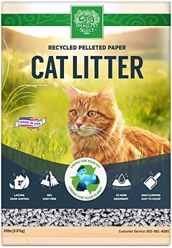 Small Pet Select Recycled Paper Cat Litter, Non-Clumping, 20 lb