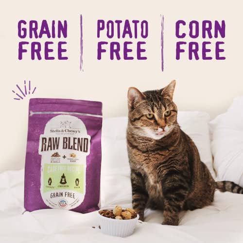 Stella & Chewy's Raw Blend Premium Kibble Cat Food – Grain Free, Protein Rich Meals – Cage-Free Poultry Recipe – 5 lb. Bag