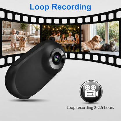 HD 1080P Cat Camera Collar with Video Record Wireless Mini Sport cam,Small Action Cameras,Body Camera for Pet Supplies Stuff Outdoor/Inoor Birthday Gift No WiFi（Black）