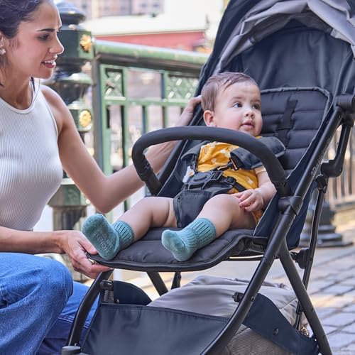 Ingenuity 3Dquickclose CS+ Compact Fold Stroller – Lightweight Stroller with Oversized Canopy, Extra-Large Storage and Compact Fold, Black