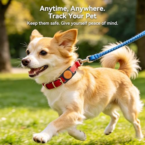GOCII for Airtag Dog Collar Holder 2 Pack,Waterproof Dog Collar Holder for Apple AirTag(Gen 1 & 2),Silicone Air Tags Case for Dog Collars(Black & Orange)