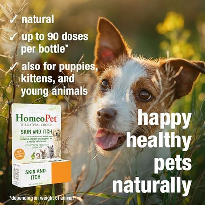 HomeoPet Skin and Itch, Skin Soother for Dogs and Cats, 15 Milliliters