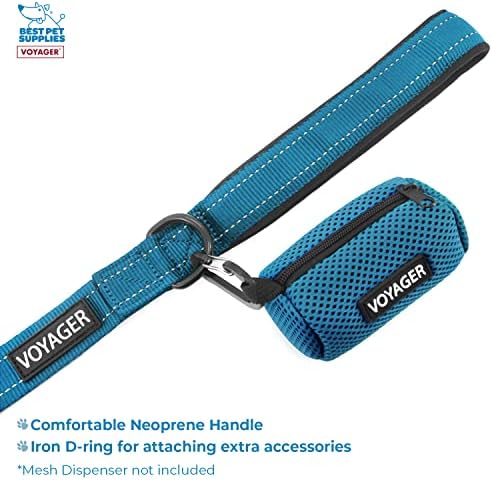 Best Pet Supplies Voyager Step-in Lock Pet Harness w Reflective Pet Leash Combo Set with Neoprene Handle 5ft - Supports Small, Medium and Large Breed Puppies/Cats - Turquoise/Black Trim Set, XXS