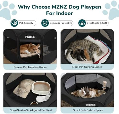 Dog Cat Small Animal Puppy Playpen Crate, Medium, Whole Black