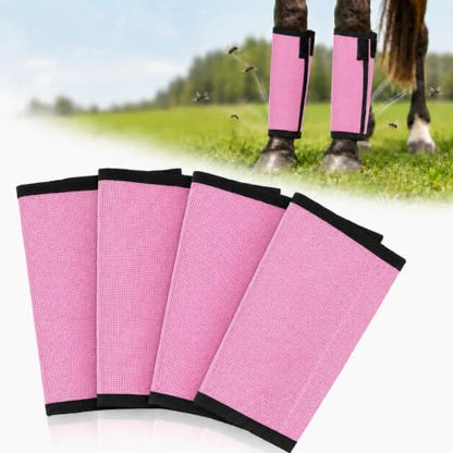 Fly Boots for Horses Set of 4 - Breathable Mesh Equine Leg Protection,Anti-Sag Stay-On Horse Fly Boots,Reduces Stomping & Fatigue,UV-Block, Adjustable Fit for Medium to Large Horses