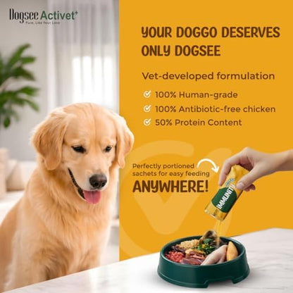 Dogsee Activet+ Freeze Dried Dog Food Topper with Yak Cheese Powder, Dog Supplement for Multi Vitamin, Boosting Immunity, Supports Growth, Improve Overall Health & Digestion (30 Sachets)