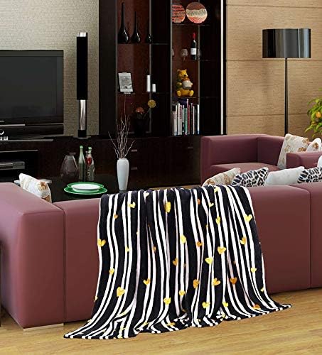 Valerian Luxury Velvet Super Soft Light Weight Blanket Prints Fleece Throw - All Year Round Home Decor, Fuzzy Warm and Cozy Throws, Couch and Gift, 50 x 60inch, Golden Heart