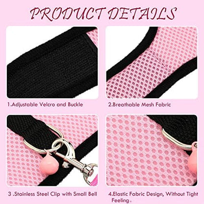 Satinior 2 Sets Guinea Pig Harness and Leash Kit, S, Pink, Blue
