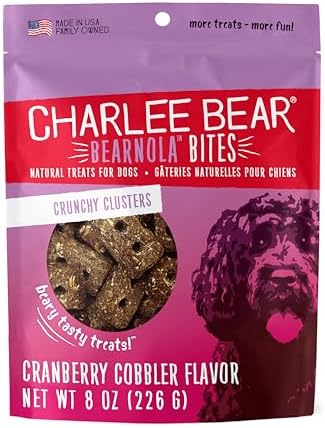 Charlee Bear Bearnola Bites Crunchy Dog Treats, Cranberry Cobbler, 8 oz