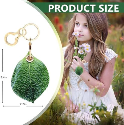 BORKUANA PU Leather Keychain Holder Protective Case Compatible with AirTag