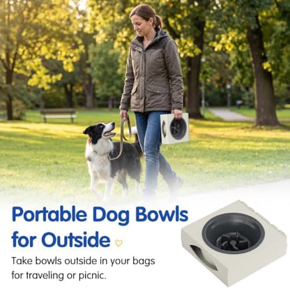 XIAZ Elevated Dog Bowls Large Breed Raised Dogs Bowl Stand Large/Medium Sized Dog Slow Feeder Dogs Bowls Food Water Stands 5 Heights Adjustable 9/11/12/14in Pet Feeder Dish Station