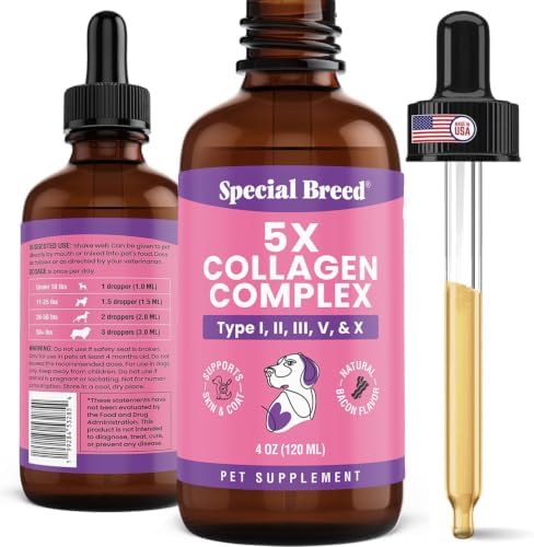 Premium Collagen for Dogs - Liquid Support for Joints, Skin, Coat, Bone, Immune System & HIPS - Collagen Supplement - Made in USA - Bacon Flavor - 4oz